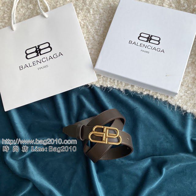 Balenciaga女士皮帶 巴黎世家BB經典logo扣腰帶 巴黎世家小牛皮皮帶  jjp1131
